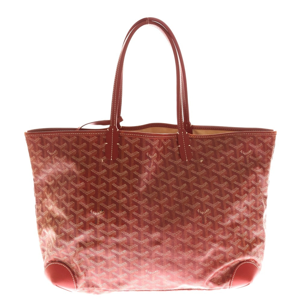 GOYARD(ゴヤール) サンルイPM PVC コーティングキャンバス レザー トートバッグ レッド レディース