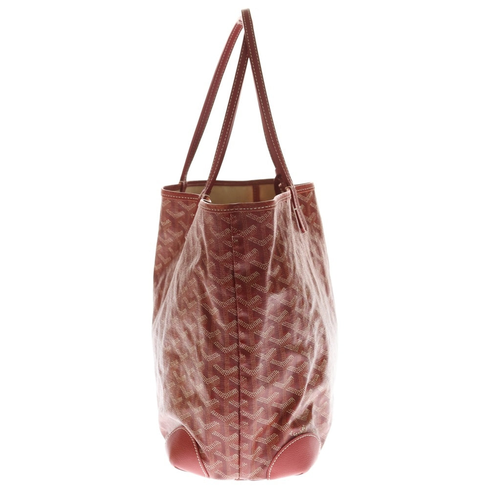 GOYARD(ゴヤール) サンルイPM PVC コーティングキャンバス レザー トートバッグ レッド レディース