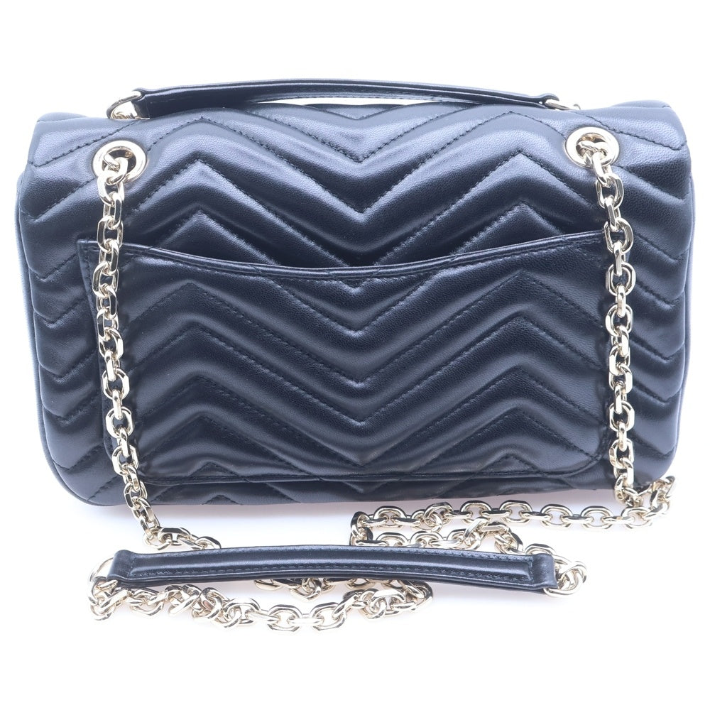 GUCCI(グッチ) GGマーモント キルティング チェーン ショルダーバッグ ブラック レザー ゴールド金具 837267 レディース