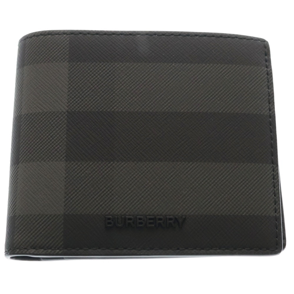 BURBERRY(バーバリー) チェック スリム バイフォールドウォレット 二つ折り財布 ブラック 81005291
