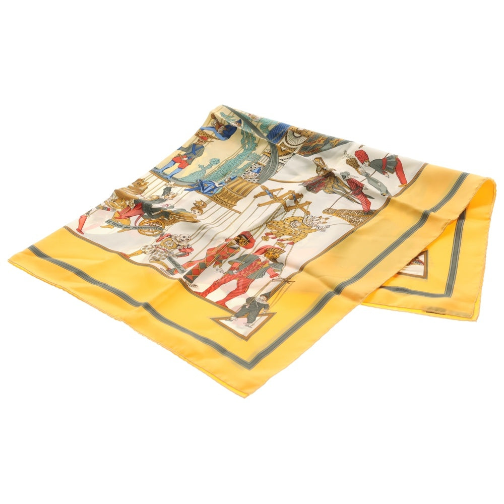 HERMES(エルメス) カレ90 マリオネットの時間 シルクスカーフ イエロー レディース