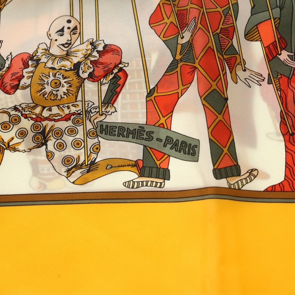 HERMES(エルメス) カレ90 マリオネットの時間 シルクスカーフ イエロー レディース