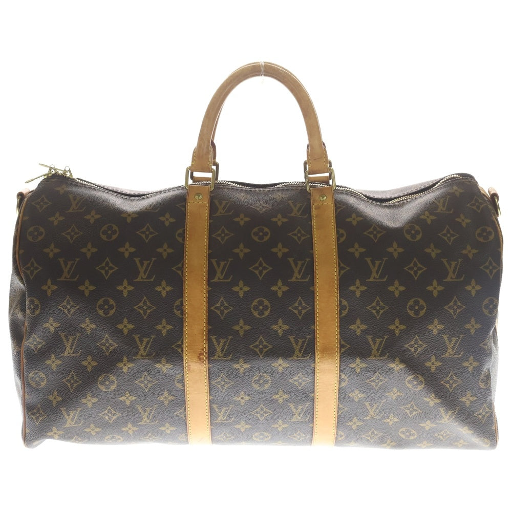 LOUIS VUITTON(ルイヴィトン) モノグラム キーポルバンドリエール50 ハンドバッグ ボストンバッグ ブラウン レザー×PVC M41416 ゴールド金具 レディース