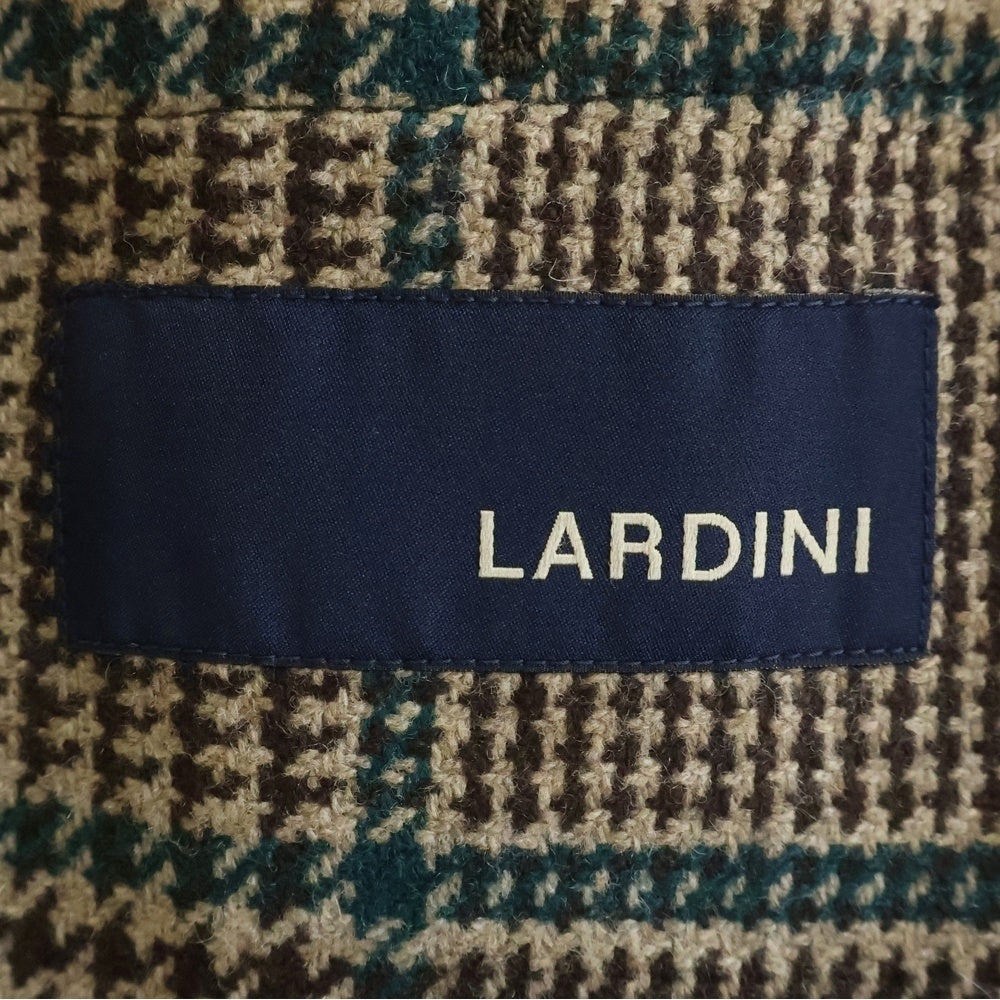LARDINI(ラルディーニ) ガンクラブチェック総柄 ウール 3B テーラードジャケット ブラウン 7REG JN903AQ