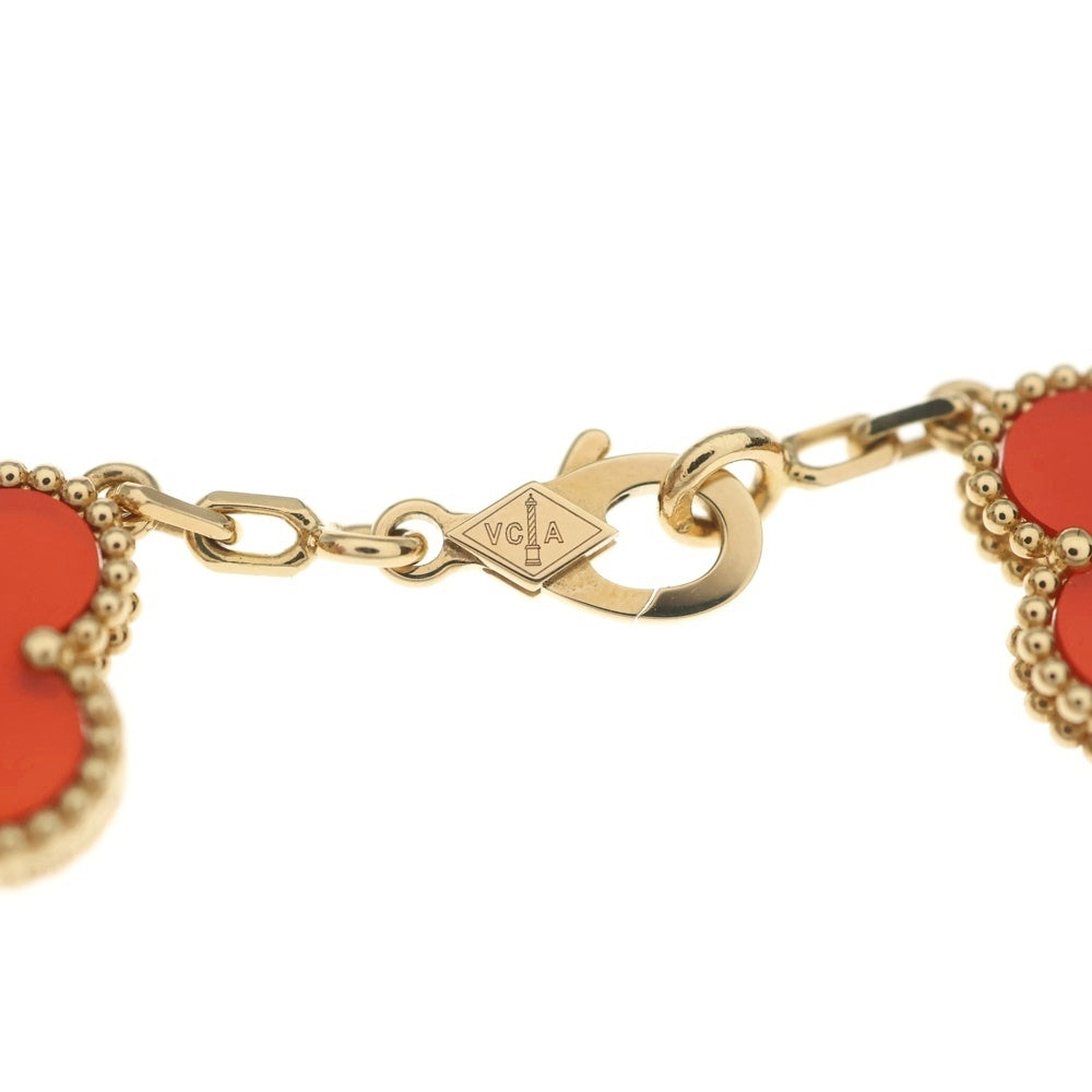 Van Cleef & Arpels(ヴァンクリーフアンドアーペル) ヴィンテージアルハンブラ 5P カーネリアン ブレスレット K18YG イエローゴールド/ブラウン VCARD3550 レディース