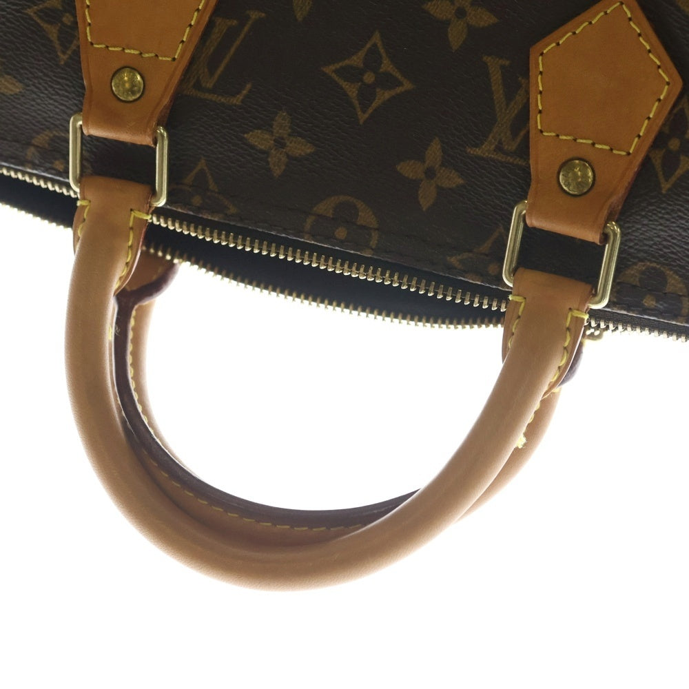 LOUIS VUITTON(ルイヴィトン) モノグラム スピーディ35 ハンドバッグ ボストンバッグ ブラウン レザー×PVC M41524 ゴールド金具 レディース
