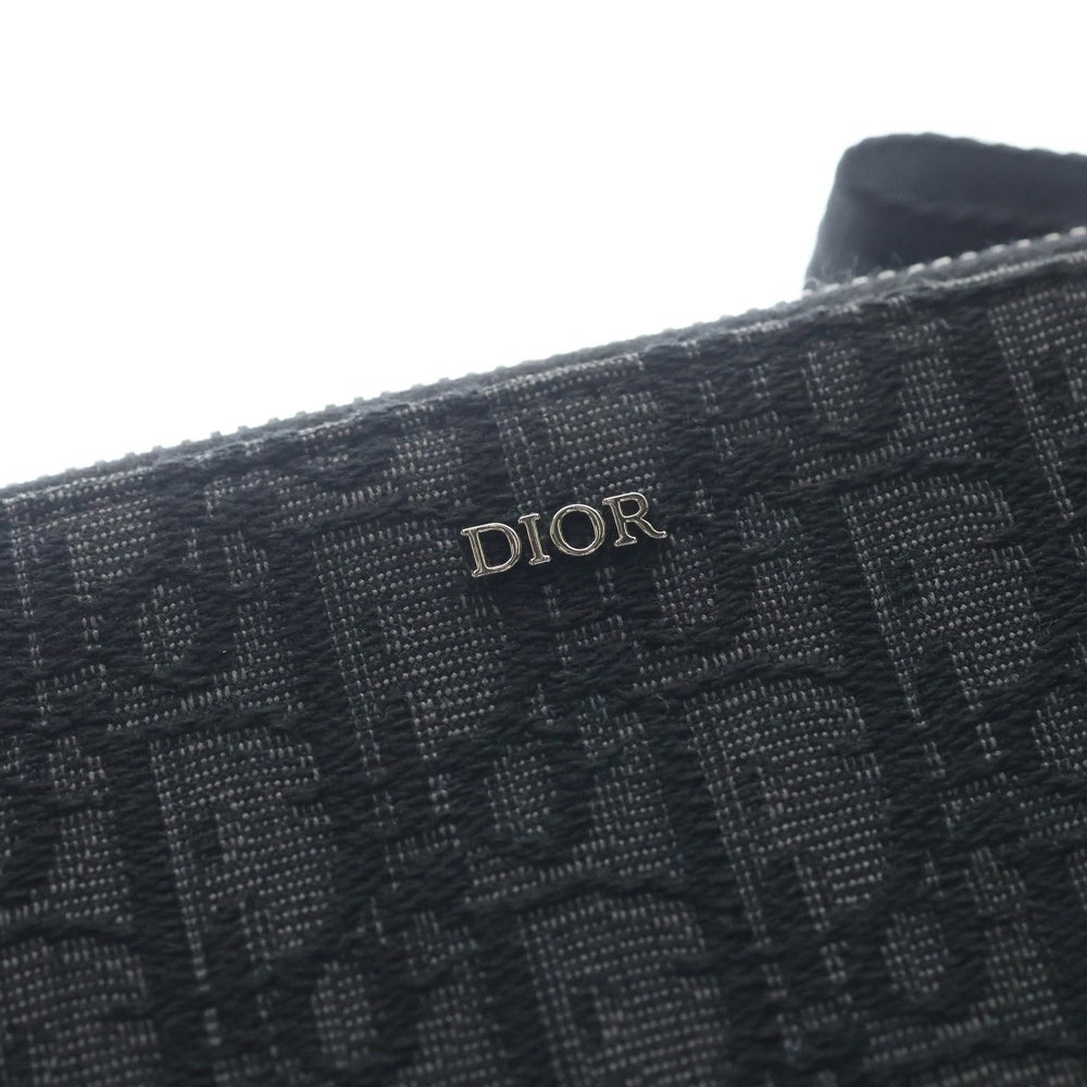 Christian Dior(クリスチャンディオール) オブリーク ショルダーバッグ ミニバッグ ブラック キャンバス×レザー 2ESBC119VPD シルバー金具 レディース