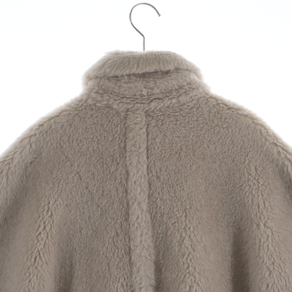 Max Mara(マックスマーラ) テディベア ボア ダブルブレスト ポンチョ ケープ ベージュ レディース