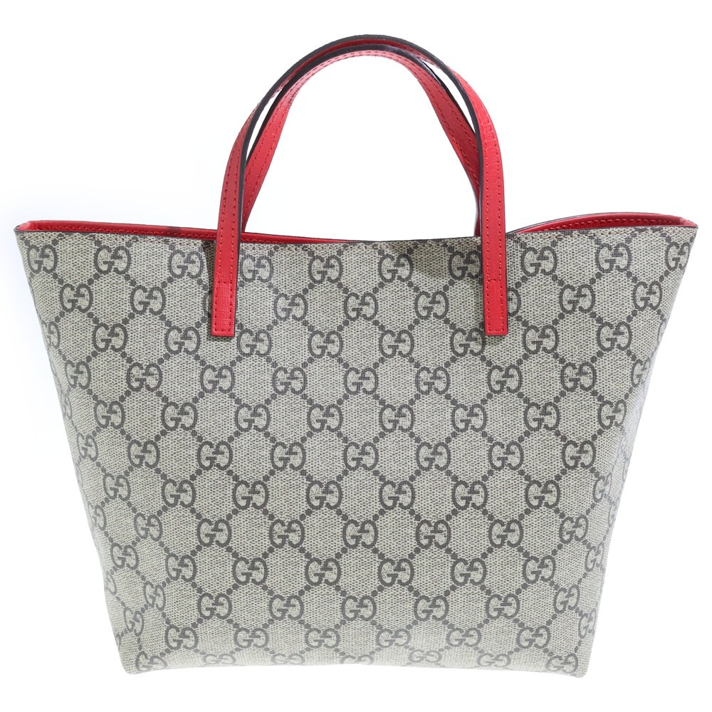 GUCCI(グッチ) ハンドバッグ チルドレンズ ヒグチユウコ GGスプリーム ハンドバッグ ミニトートバッグ ベージュ×レッド レザー×PVC 410812 ゴールド金具 レディース