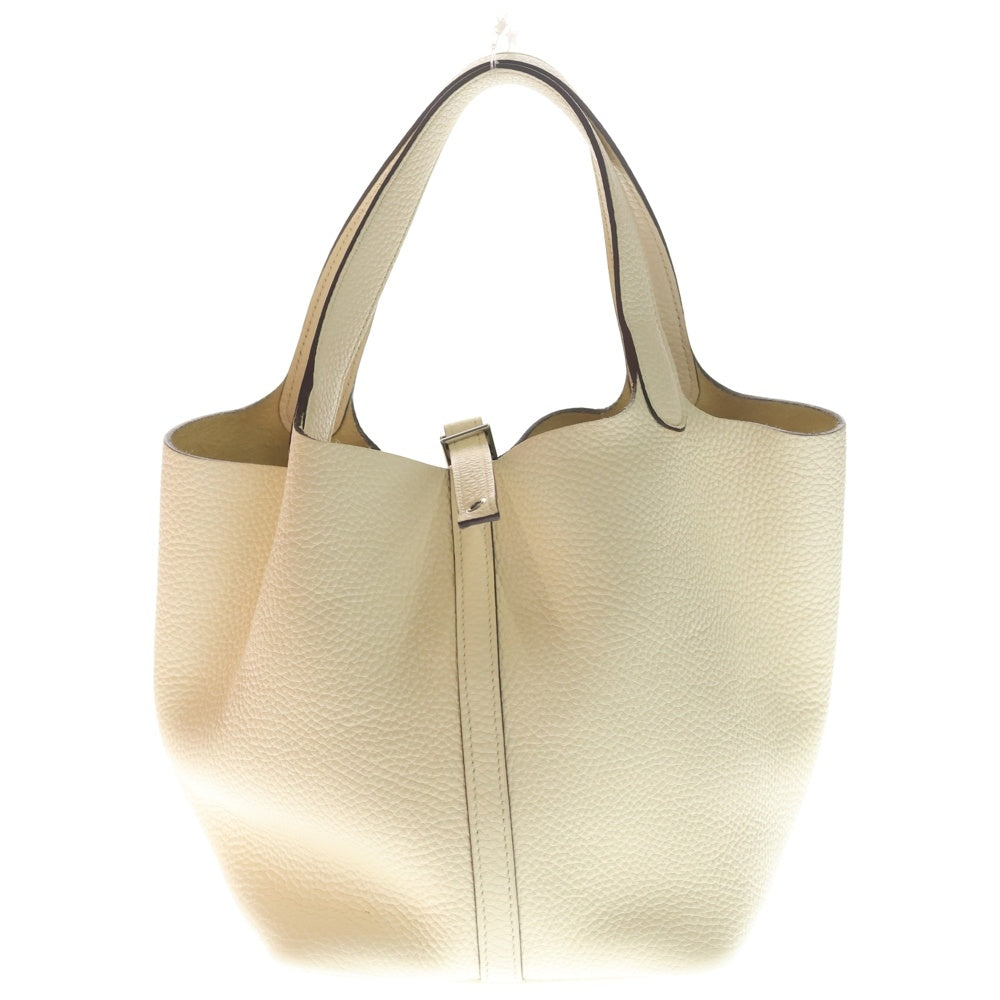 HERMES(エルメス) ピコタンロックMM トリヨンクレマンス レザー ナタ ハンドバッグ シルバー金具 アイボリー Y刻印 レディース