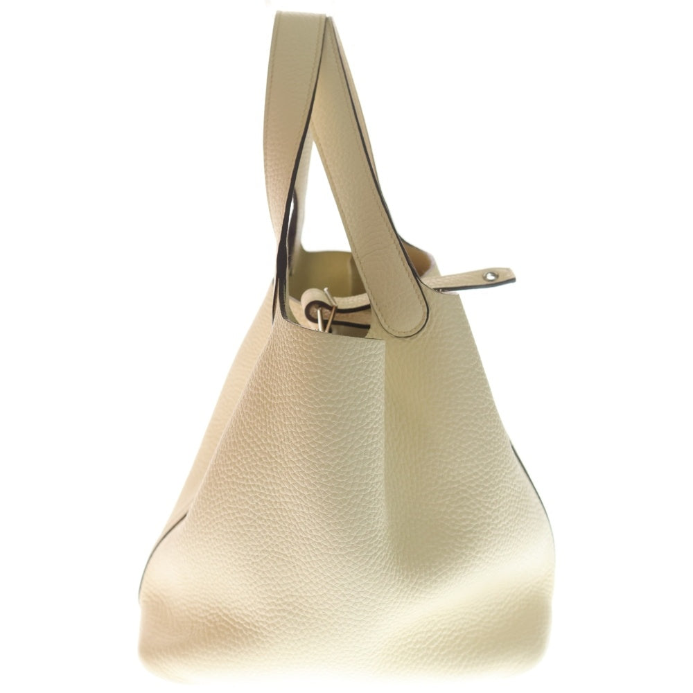 HERMES(エルメス) ピコタンロックMM トリヨンクレマンス レザー ナタ ハンドバッグ シルバー金具 アイボリー Y刻印 レディース