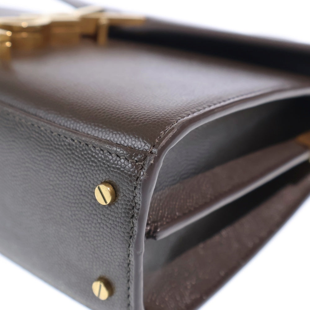 YVES SAINT LAURENT(イヴサンローラン) カサンドラ レザー ミニ ハンド ショルダーバッグ グレー 623930 レディース