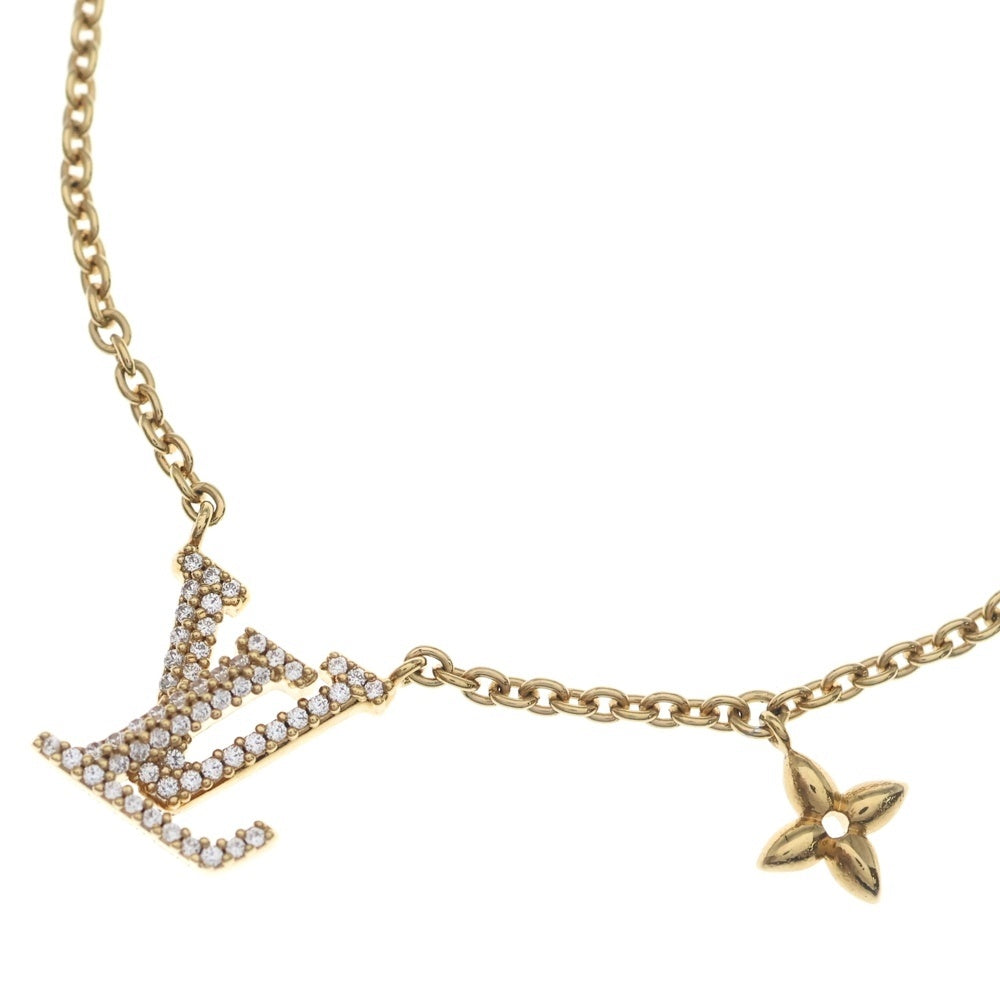 LOUIS VUITTON(ルイヴィトン) LVアイコニック GP ラインストーン ネックレス ペンダント チェーン ゴールド M00596 レディース