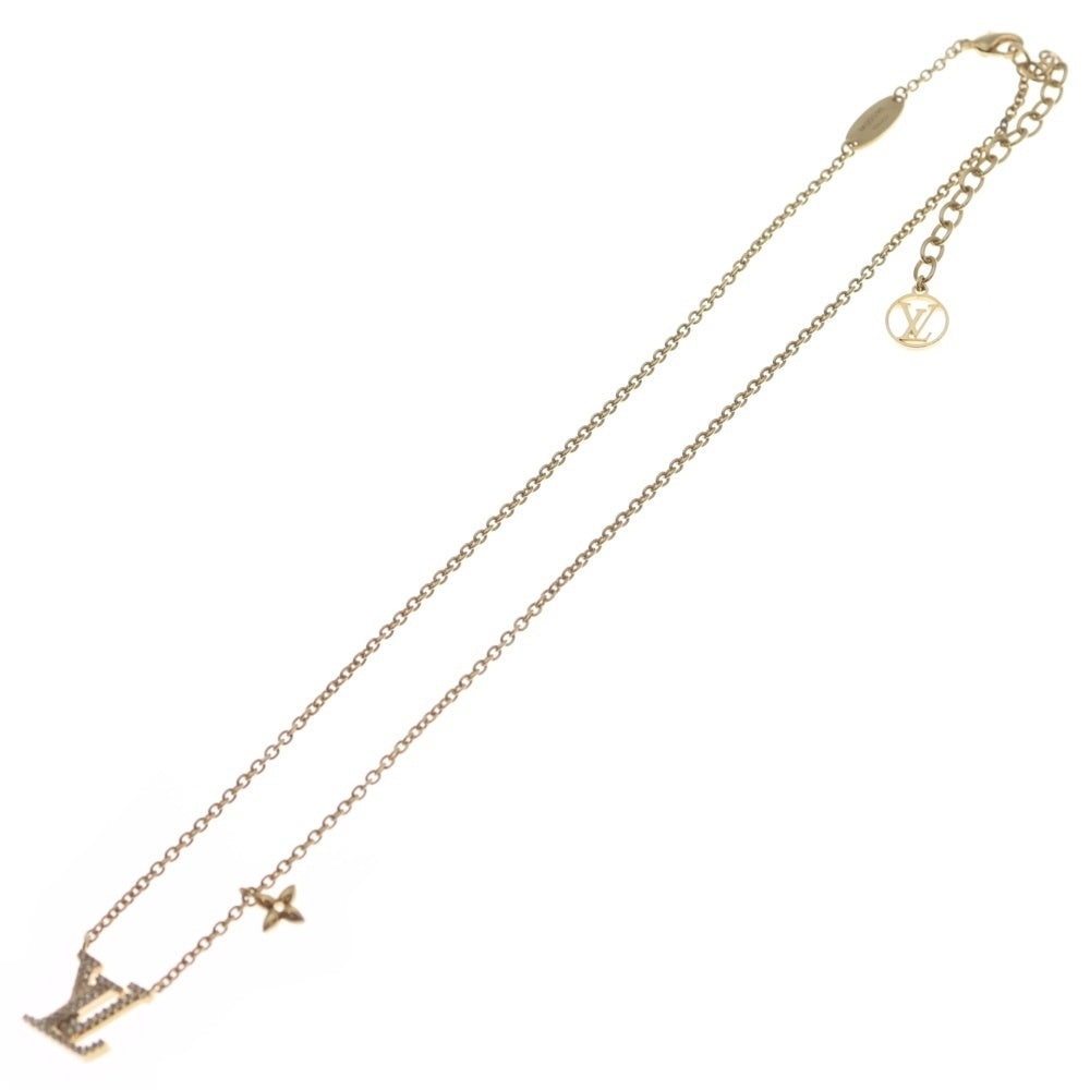 LOUIS VUITTON(ルイヴィトン) LVアイコニック GP ラインストーン ネックレス ペンダント チェーン ゴールド M00596 レディース