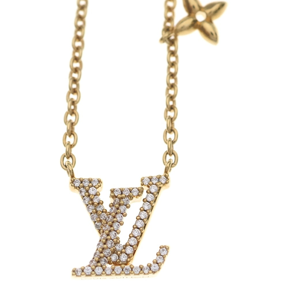 LOUIS VUITTON(ルイヴィトン) LVアイコニック GP ラインストーン ネックレス ペンダント チェーン ゴールド M00596 レディース