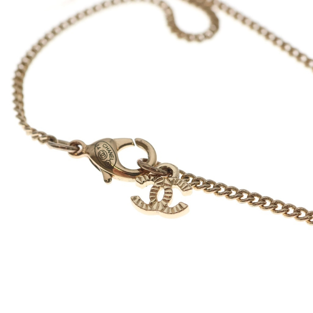 CHANEL(シャネル) シャネル ココマーク ロゴ ラインストーン ネックレス ペンダント チェーン ゴールド レディース