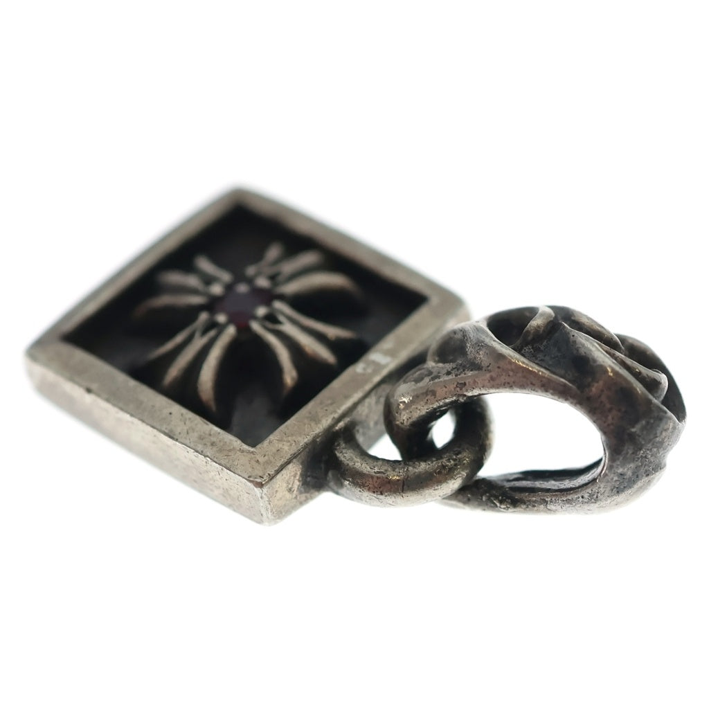 CHROME HEARTS(クロムハーツ) FRAMED CH PLUS フレームドCHプラス 1ルビー チャーム ペンダントトップ シルバー