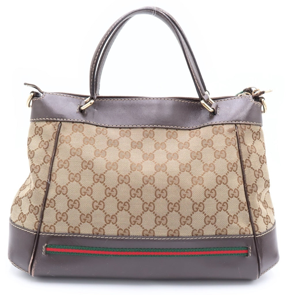 GUCCI(グッチ) GGキャンバス メイフェア レザー 2WAY ハンド ショルダーバッグ ゴールド金具 ブラウン/ベージュ 269894 レディース