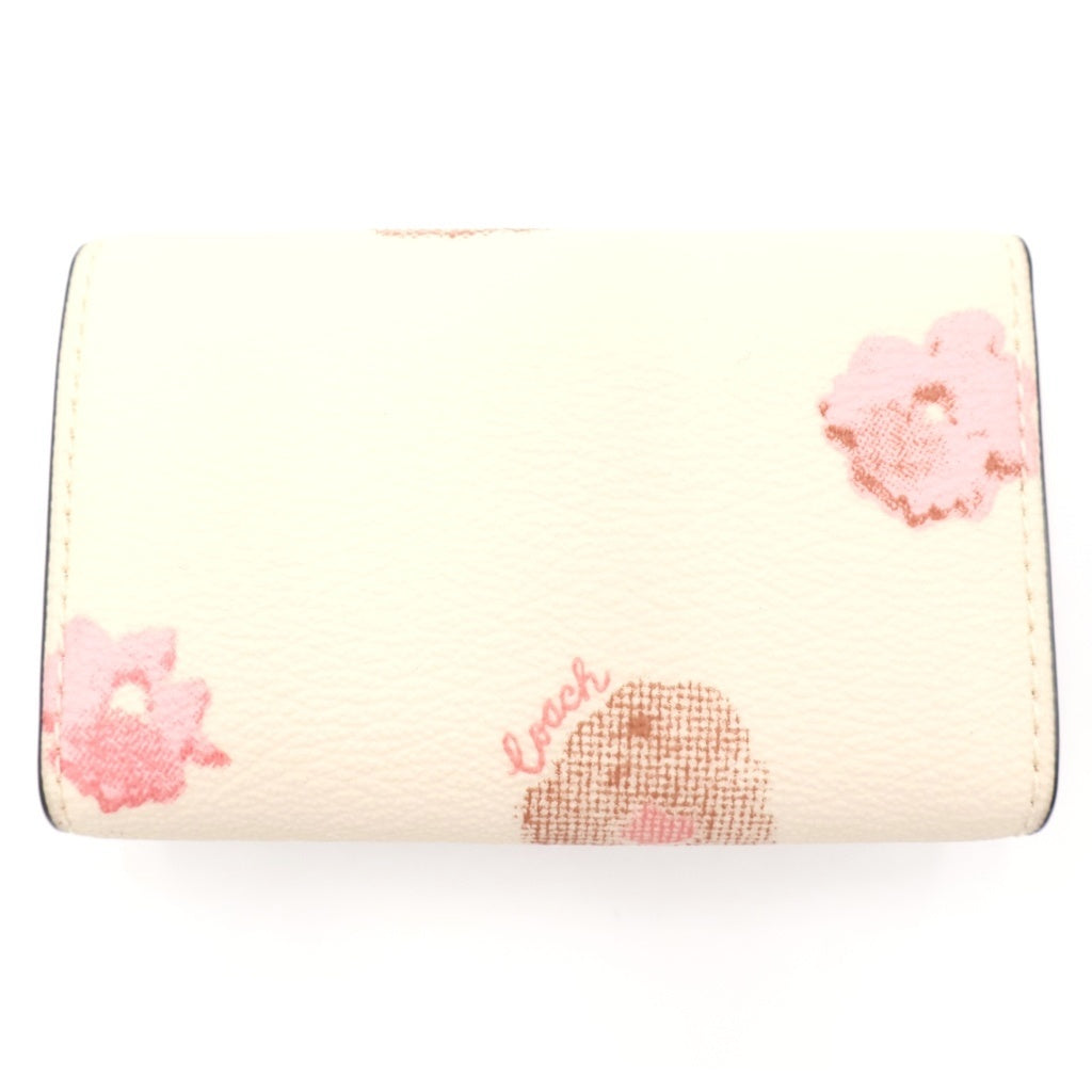 COACH(コーチ) フラワー総柄プリント PVC レザー キーケース ゴールド金具 CR835 レディース