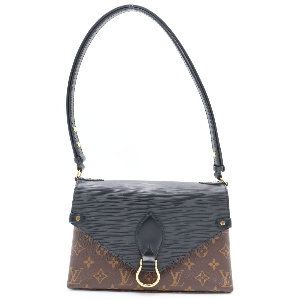 LOUIS VUITTON(ルイヴィトン) モノグラム サンミシェル エピ レザー ワンショルダーバッグ ゴールド金具 ブラック/ブラウン M44030 レディース