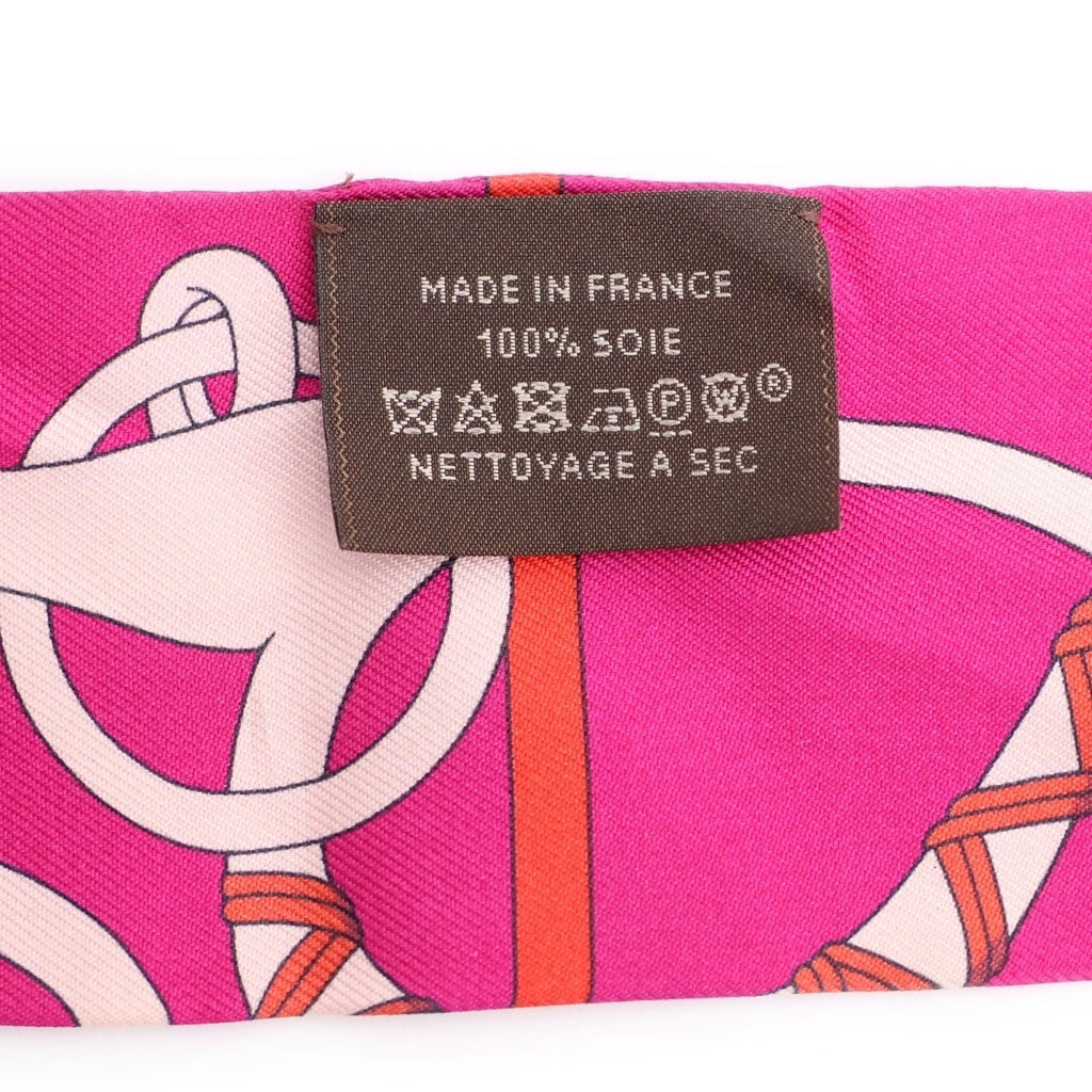 HERMES(エルメス) Panoplie Equestre 乗馬の装具一式 総柄プリント シルク ツイリースカーフ パープル レディース