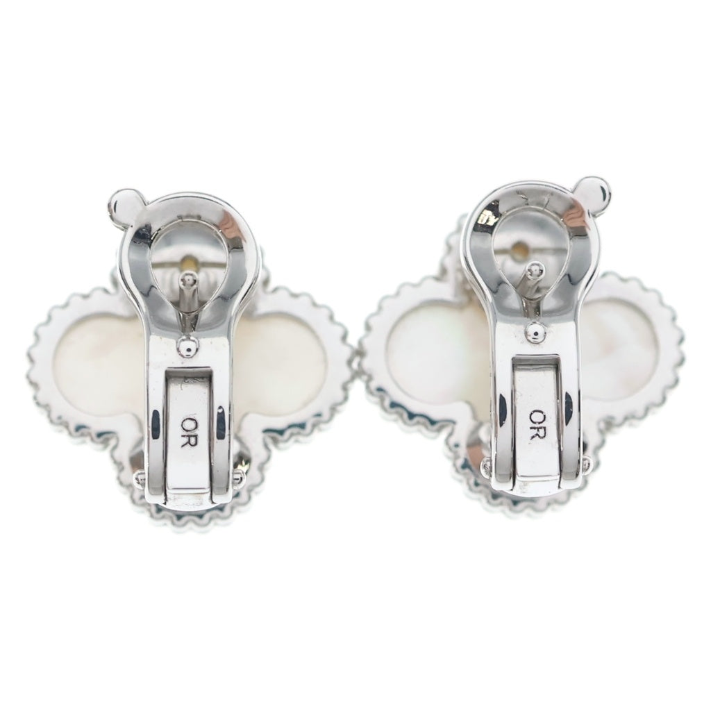 Van Cleef & Arpels(ヴァンクリーフアンドアーペル) ヴィンテージアルハンブラ マザーオブパール ピアス ホワイトゴールド 750WG VCARF48600 レディース