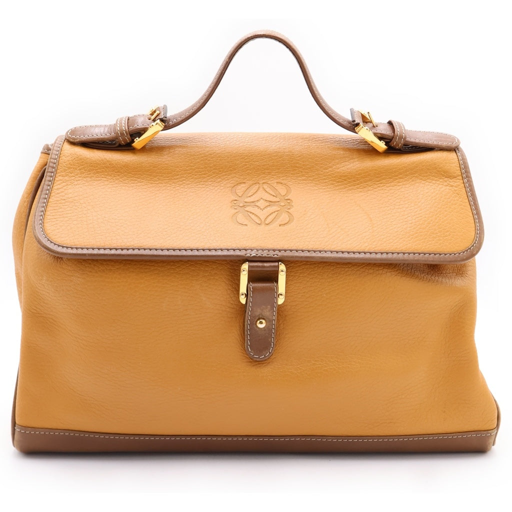 LOEWE(ロエベ) アナグラム ハンドバッグ ショルダーバッグ 2WAY ブラウン レザー ゴールド金具 レディース
