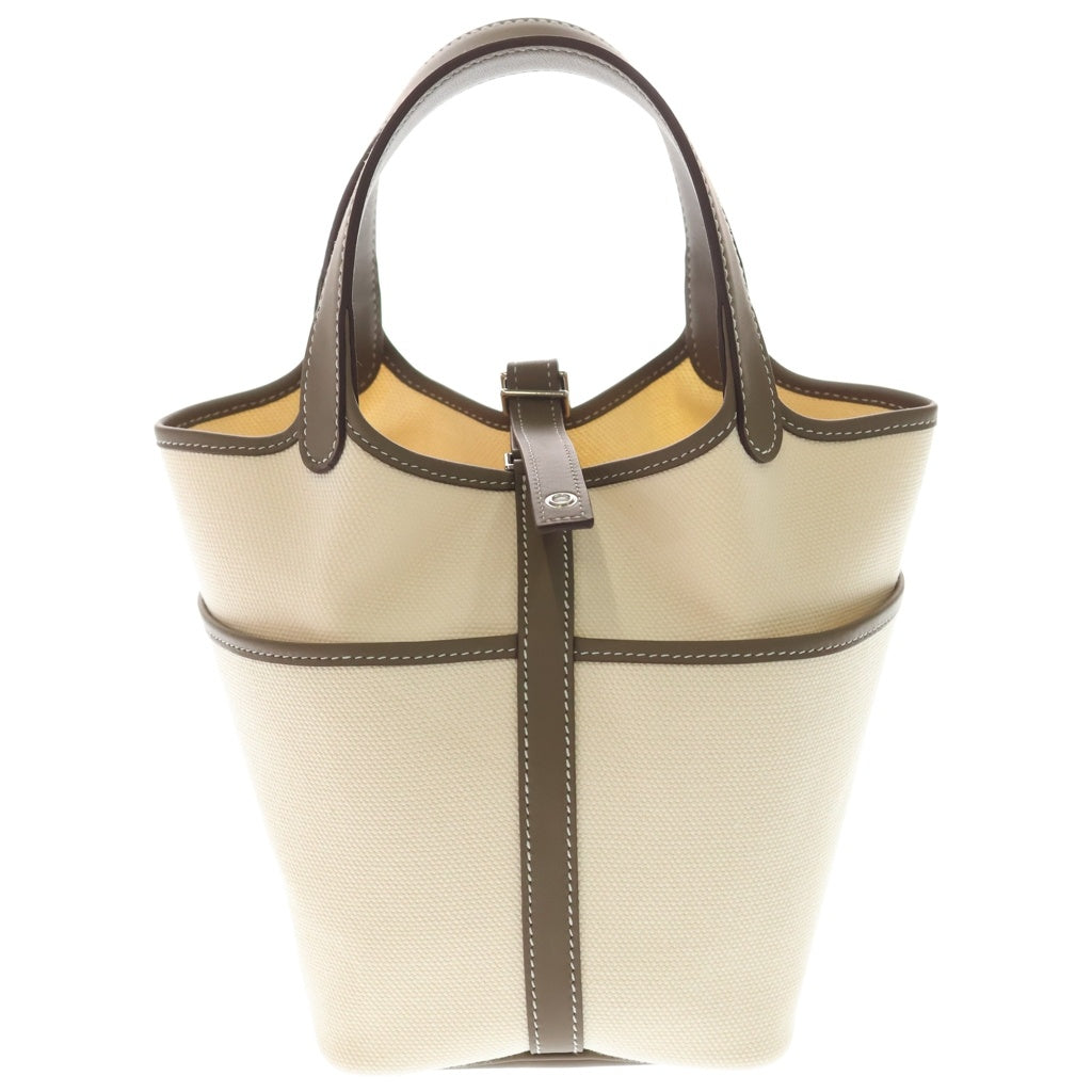 HERMES(エルメス) ピコタンロックPM カーゴ トワルゴエラン ハンドバッグ ショルダーバッグ アイボリー×グレージュ W刻印 エトゥープ×エクリュ レディース