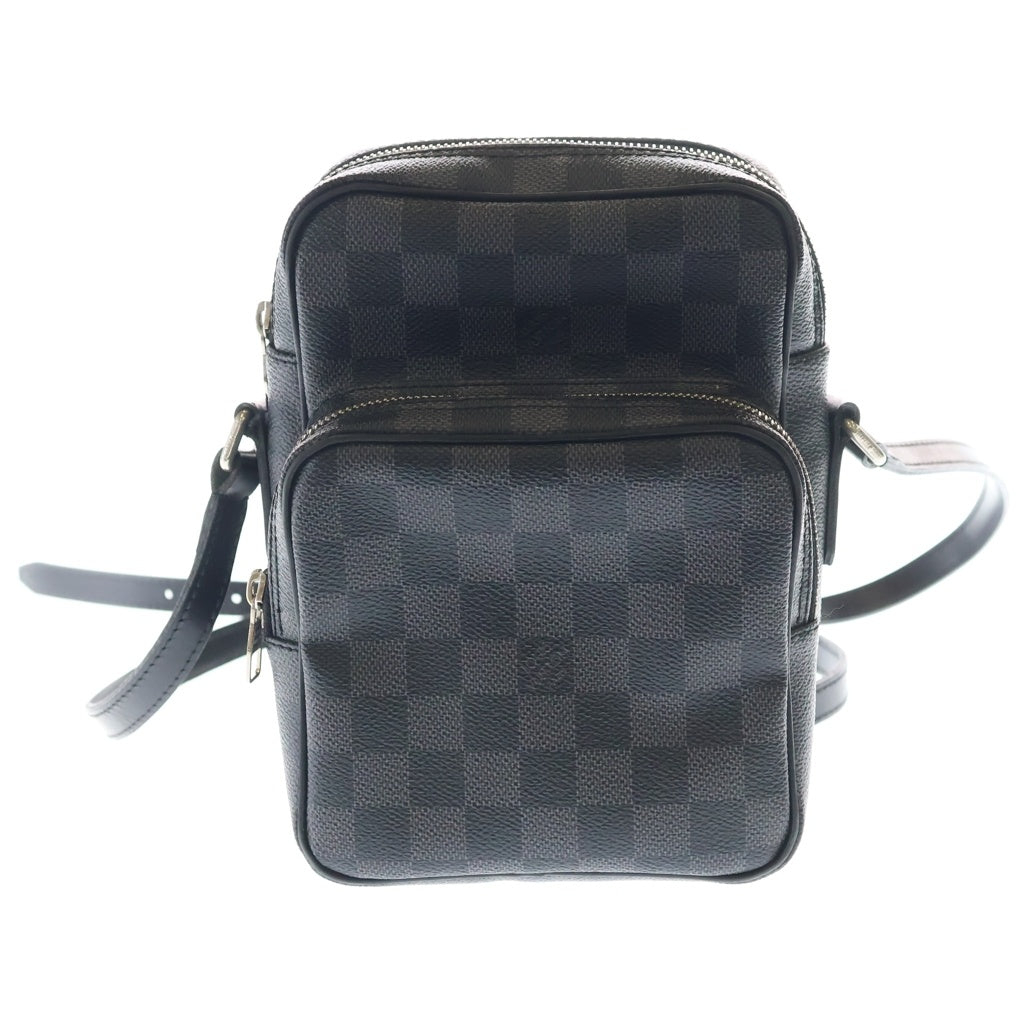 LOUIS VUITTON(ルイヴィトン) ダミエグラフィット レム ショルダーバッグ ミニバッグ ブラック レザー×PVC N41446 シルバー金具 レディース