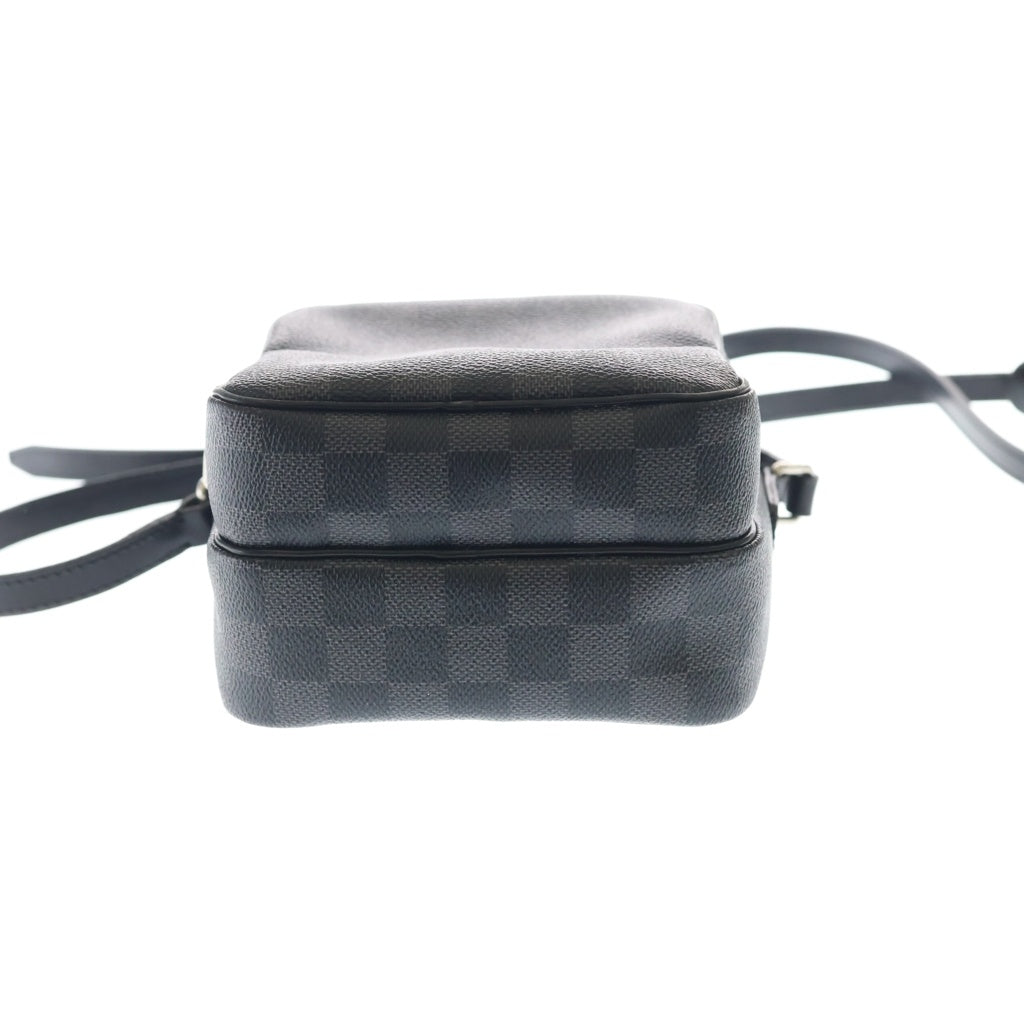 LOUIS VUITTON(ルイヴィトン) ダミエグラフィット レム ショルダーバッグ ミニバッグ ブラック レザー×PVC N41446 シルバー金具 レディース