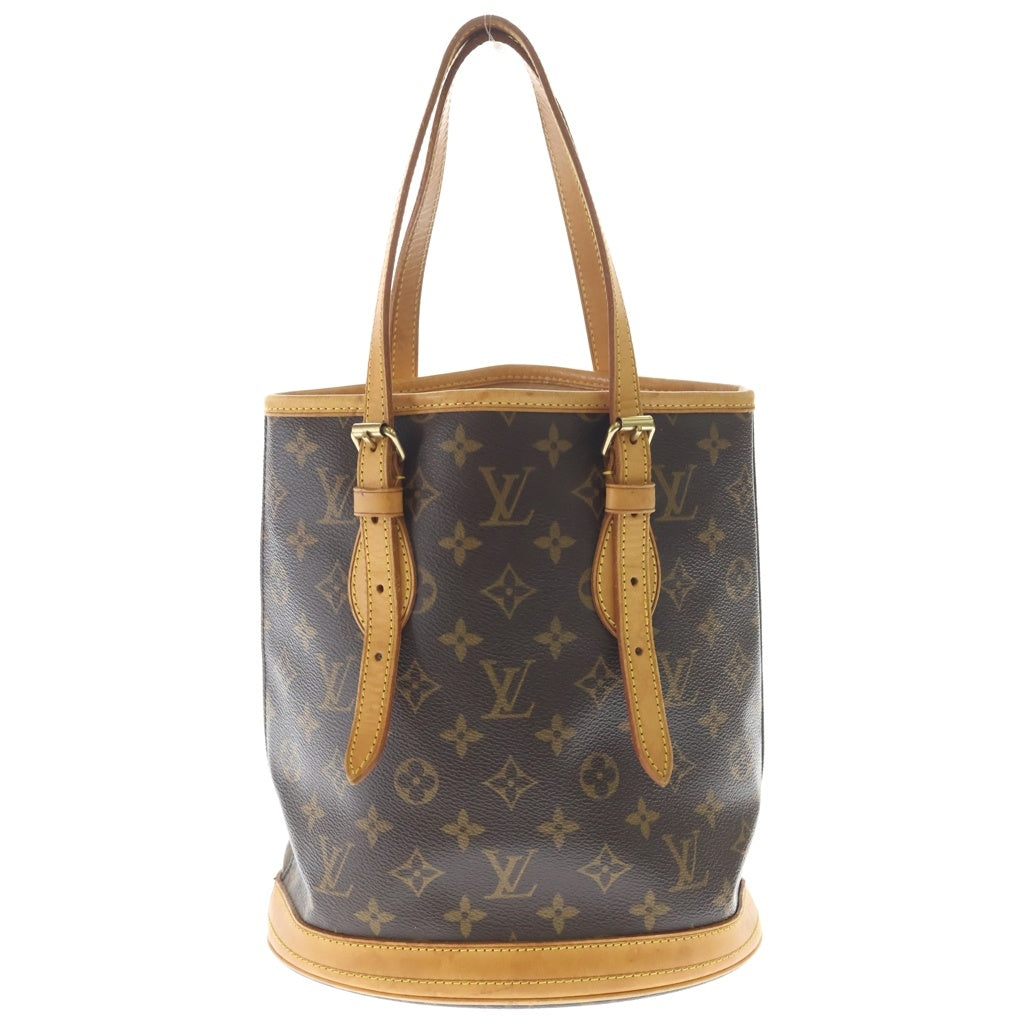 LOUIS VUITTON(ルイヴィトン) モノグラム バゲットPM ハンドバッグ ミニトートバッグ ブラウン レザー×PVC M42238 ゴールド金具 レディース