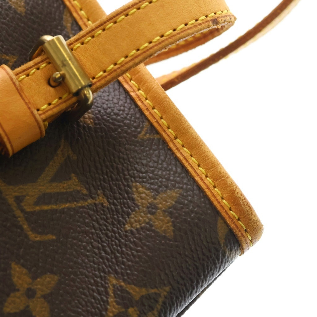 LOUIS VUITTON(ルイヴィトン) モノグラム バゲットPM ハンドバッグ ミニトートバッグ ブラウン レザー×PVC M42238 ゴールド金具 レディース