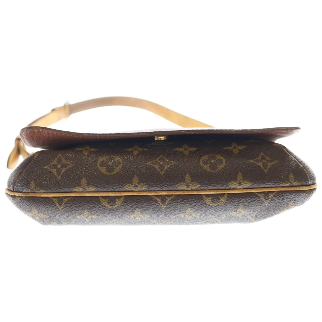 LOUIS VUITTON(ルイヴィトン) モノグラム ミュゼットタンゴ ショルダーバッグ ブラウン レザー×PVC M51257 ゴールド金具 レディース