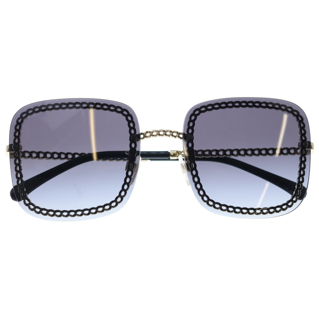 CHANEL(シャネル) ココマーク スクエア チェーンサングラス ゴールドフレーム グラデーションレンズ ブラック 57□18 4224