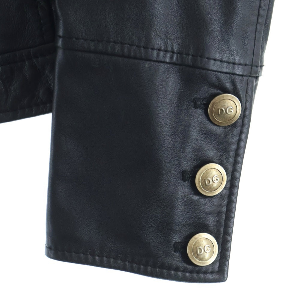 DOLCE & GABBANA(ドルチェアンドガッバーナ) レザージャケット ジップアップ シープスキン ブラック サイズ40 F9148L レディース
