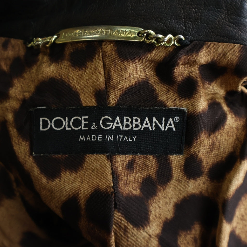 DOLCE & GABBANA(ドルチェアンドガッバーナ) レザージャケット ジップアップ シープスキン ブラック サイズ40 F9148L レディース