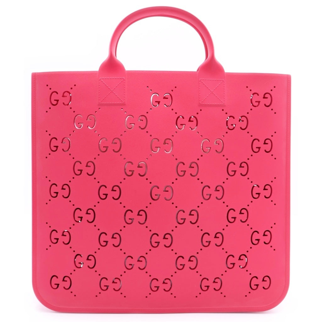 新品未使用 GG ラバー トートバッグ ピンク GUCCI(グッチ) GGスプリーム チルドレンズ ラバートート ハンドバッグ
