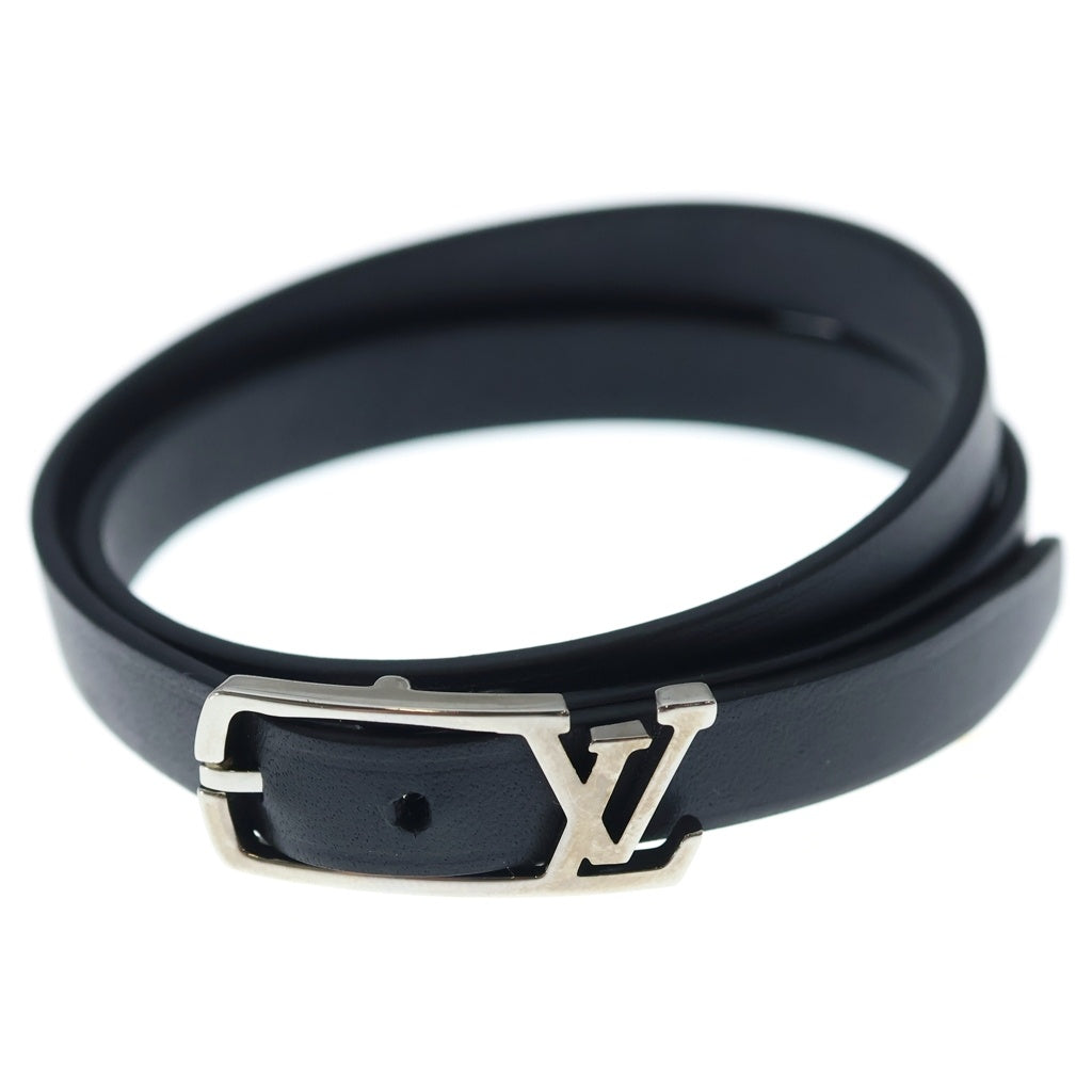 LOUIS VUITTON(ルイヴィトン) ブラスレ・ネオグラム レザーブレスレット ブラック×シルバー 19 M6257
