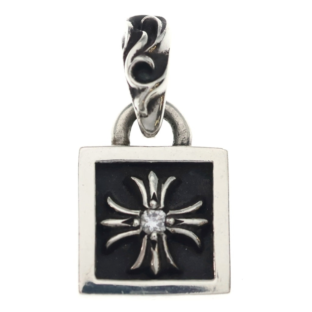 CHROME HEARTS(クロムハーツ) FRAMED CH PLUS 1DIA フレームドCHプラス 1ダイヤ チャーム シルバーネックレストップ