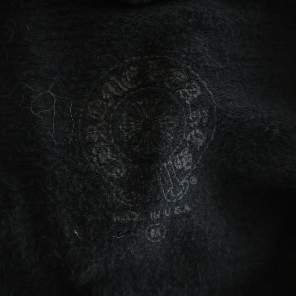 CHROME HEARTS(クロムハーツ) T-Bar USA Up Hoodie バックアーチロゴ 袖フローラル プリント ジップアップ スウェットパーカー フーディー ブラック