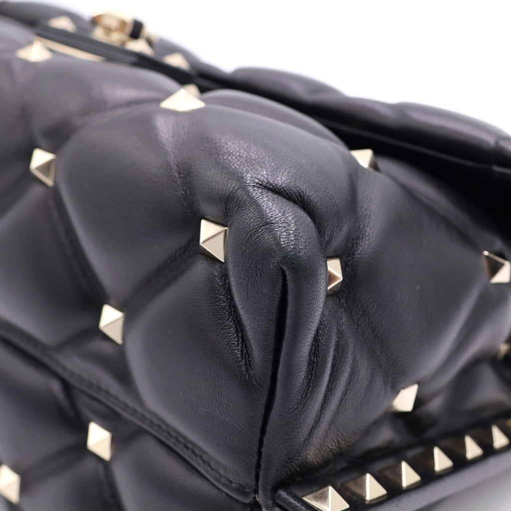VALENTINO(ヴァレンティノ) キャンディスタッズ 2WAYショルダーバッグ ハンドバッグ レザー ブラック レディース