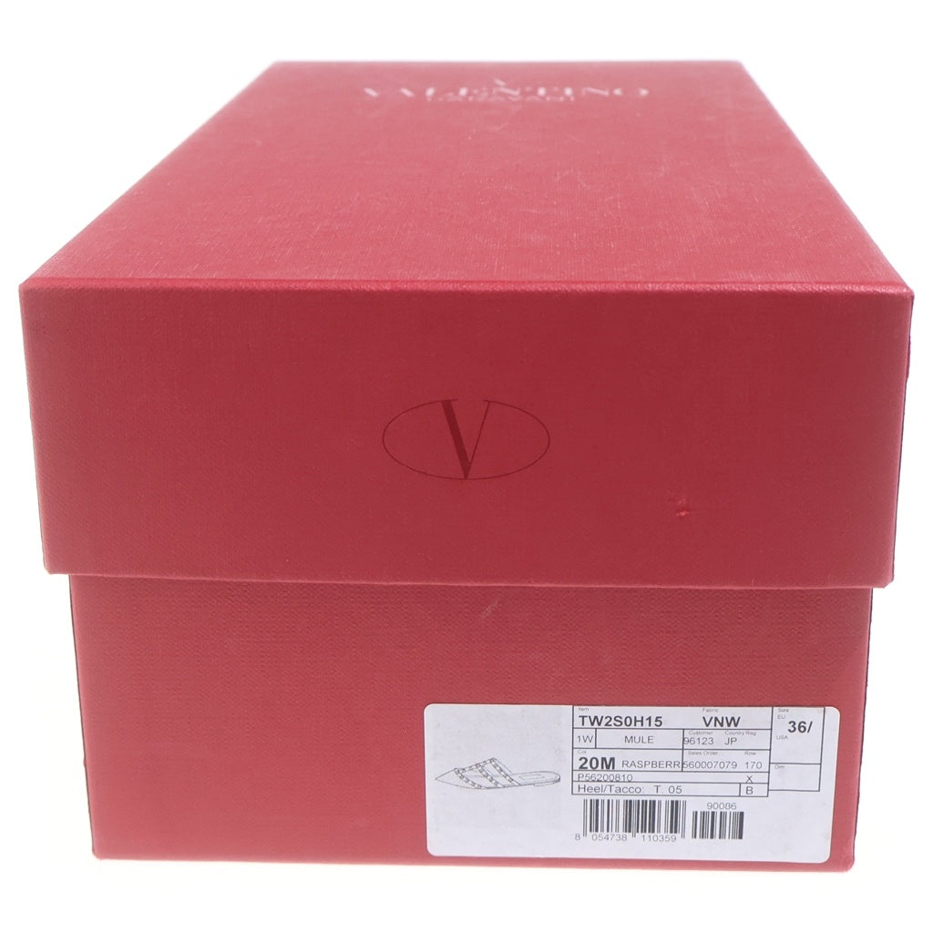 VALENTINO(ヴァレンティノ) ロックスタッズ エナメルミュール ピンク レディース