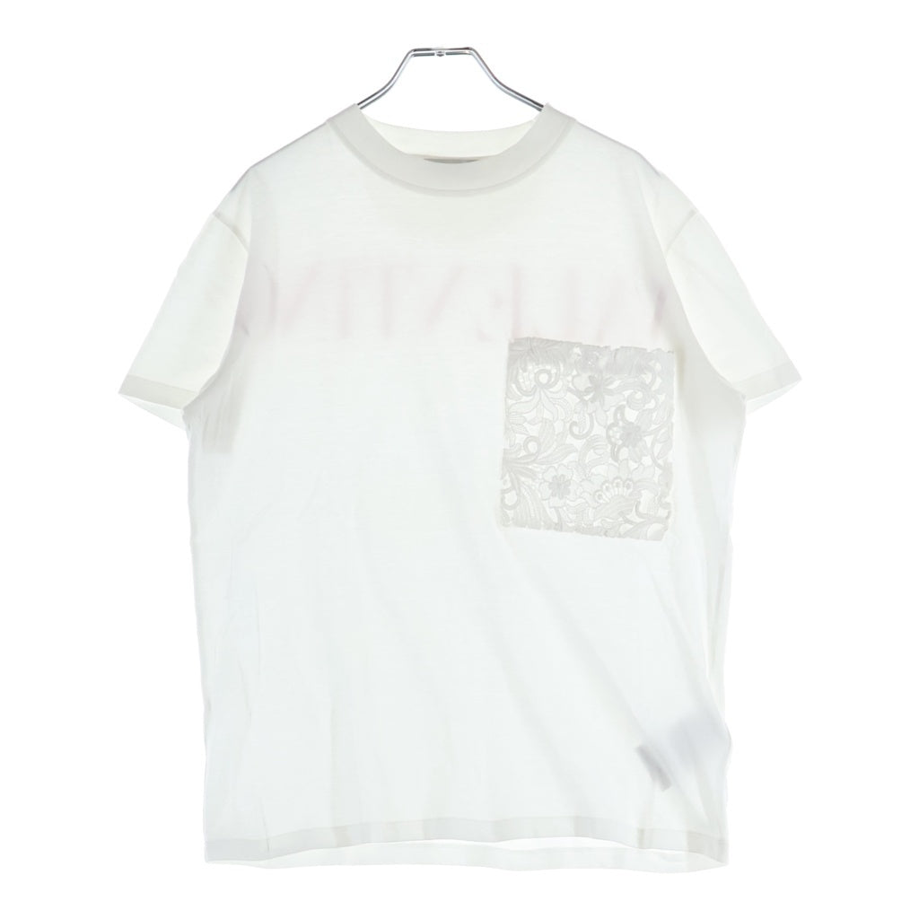 VALENTINO(ヴァレンティノ) レースポケット バックロゴ Tシャツ ホワイト #XS レディース