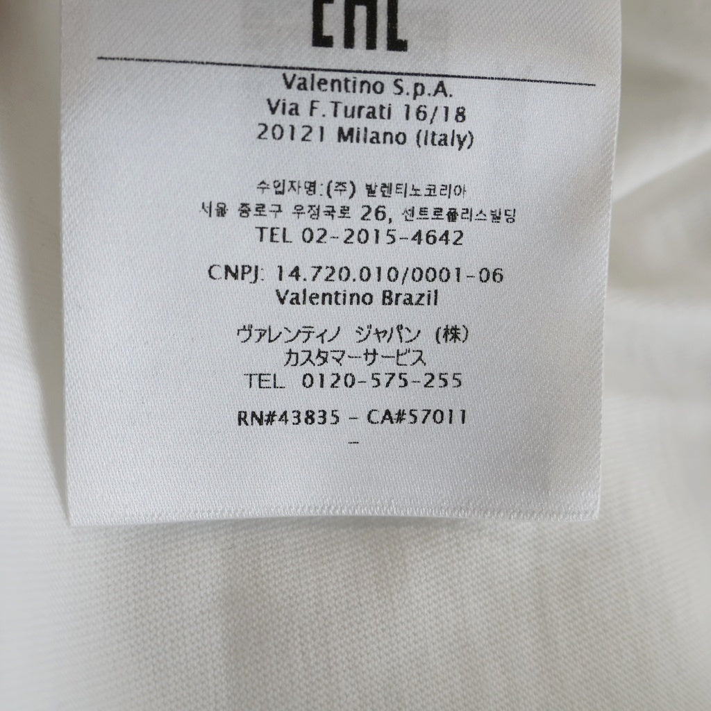 VALENTINO(ヴァレンティノ) レースポケット バックロゴ Tシャツ ホワイト #XS レディース