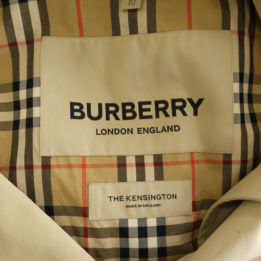 BURBERRY(バーバリー) ノバチェック柄 ケンジントン ヘリテージ ロング トレンチコート ベージュ 8079414 レディース