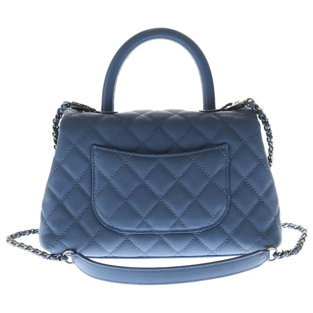 CHANEL(シャネル) ココハンドル24 XS キャビアスキン シルバー金具 2WAY ハンドバッグ ショルダーバッグ A92990 ブルー系 レディース