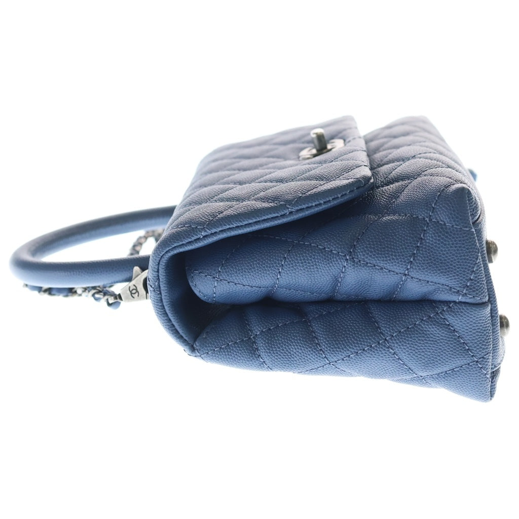CHANEL(シャネル) ココハンドル24 XS キャビアスキン シルバー金具 2WAY ハンドバッグ ショルダーバッグ A92990 ブルー系 レディース