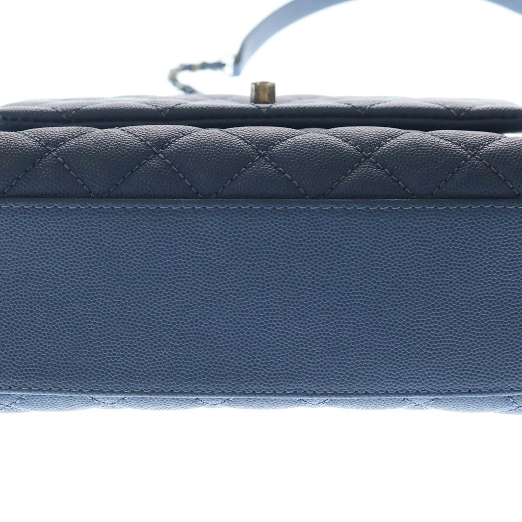 CHANEL(シャネル) ココハンドル24 XS キャビアスキン シルバー金具 2WAY ハンドバッグ ショルダーバッグ A92990 ブルー系 レディース