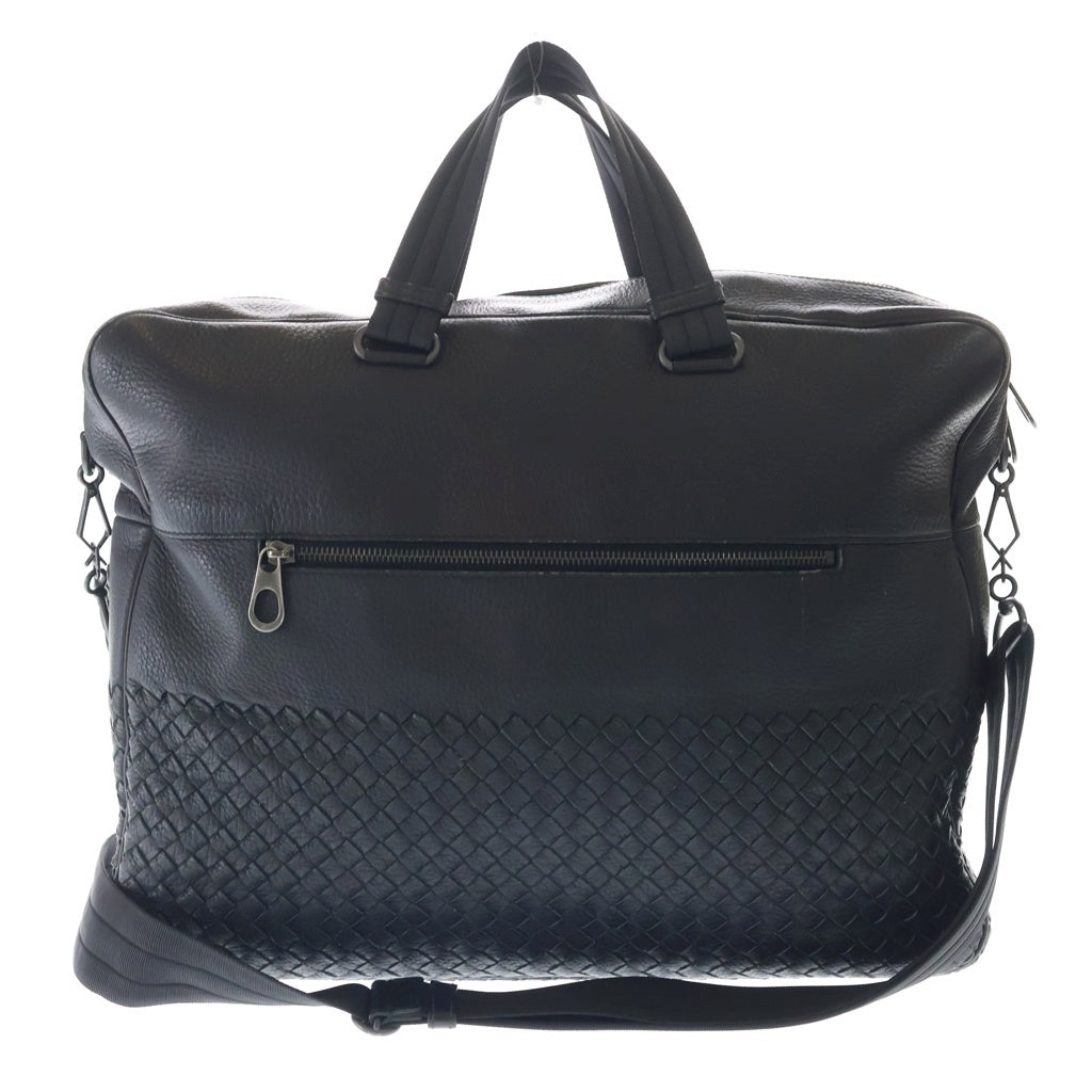 BOTTEGA VENETA(ボッテガヴェネタ) イントレチャート ビジネス 2WAYバッグ ハンドバッグ ショルダーバッグ ブラック レザー ブラック金具 レディース