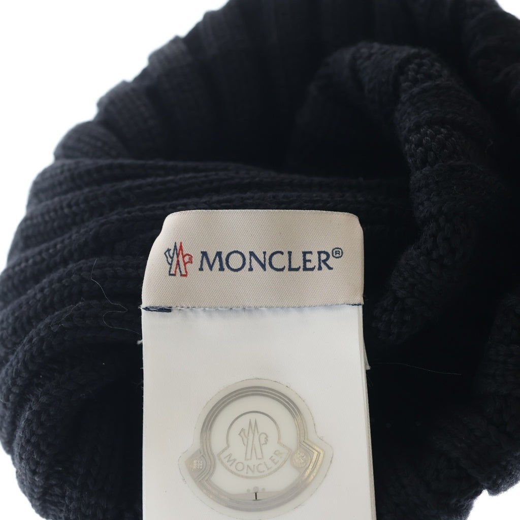 MONCLER(モンクレール) ファー付き ニットキャップ ウール ニット帽 ブラック F20933B70201